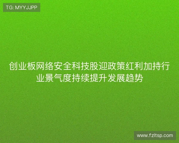 创业板网络安全科技股迎政策红利加持行业景气度持续提升发展趋势